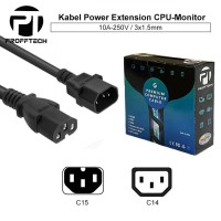 Profftech Kabel Power C14-C15 CPU Monitor UPS 2 Meter 1.5mm x 3 kabel