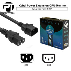Profftech Kabel Power C14-C15 CPU Monitor UPS 2 Meter 1.5mm x 3 kabel