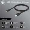 Profftech Kabel USB Sync Charge 3.0 to Type C 3.1 2 Meter