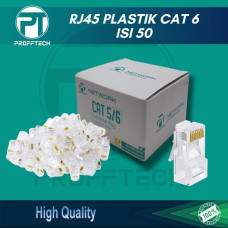 Profftech Connector Plug RJ45 Plastik Cat 6 Isi 50 Pcs 