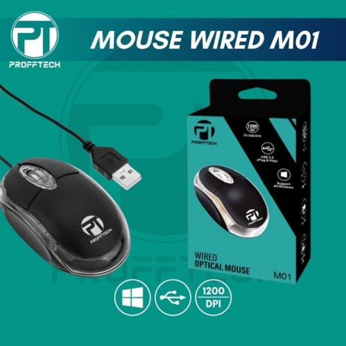 Profftech M01 Mouse Optik Cable USB 2.0 Wired Optical 