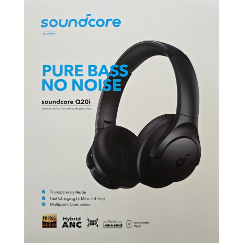 ANKER Soundcore Q20i Bluetooth Headset Over the Ear Headphones Mic Hybrid ANC A3004