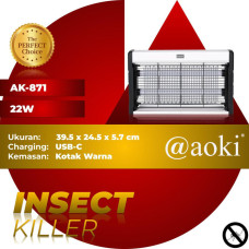 Aoki AK-871 Lampu UV Perangkap Nyamuk Lalat Laron Bug Zapper 22W