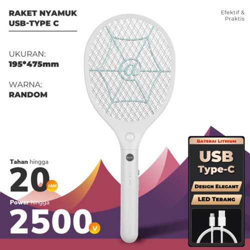 Aoki Raket Nyamuk USB Charge Electric Mosquito Swatter AK-879