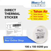 Blueprint Lite Direct Thermal Sticker Label Stiker Barcode 100x150 mm 1 Line 200 pcs