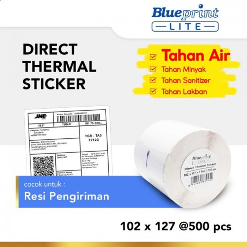 Blueprint Lite Direct Thermal Sticker Label 102x127 mm 1 Line 500 pcs DTS