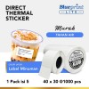 Blueprint Lite Direct Thermal Sticker Label 40x30 mm 1 Line 1000 pcs DTS