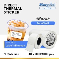 Blueprint Lite Direct Thermal Sticker Label 40x30 mm 1 Line 1000 pcs DTS