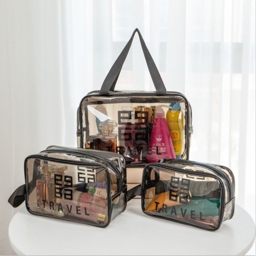Tas Kosmetik Transparan Bahan PVC Travel Pouch