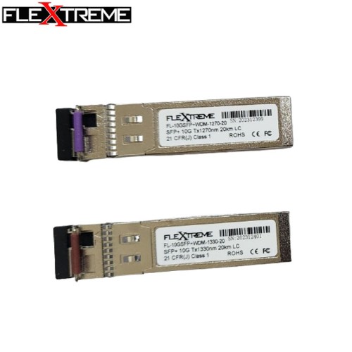 Flextreme FL-10GSFP+WDM-ER1270-1330 SFP Module 10G Single Mode Single Core