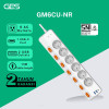 GES GM6CU-NR Colokan Stop Kontak 6 Socket 3 USB Anti Petir Surge Protector