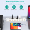 GES GM6CU-NR Colokan Stop Kontak 6 Socket 3 USB Anti Petir Surge Protector