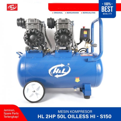 HL Kompresor Angin 2HP 50 Liter Oiless Compressor HI-S250