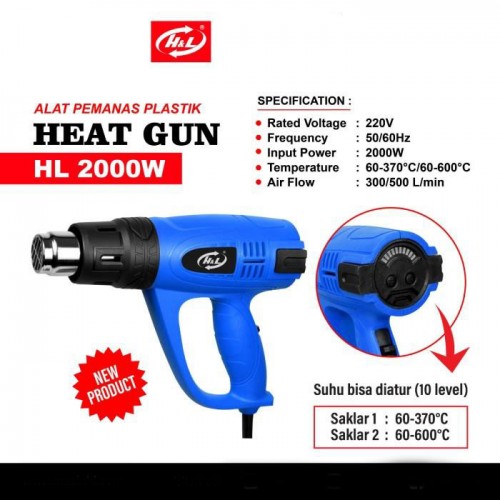 HL Heat Gun 2000W Hot Air Gun Alat Pemanas