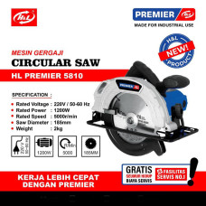 HL Premier 5810 Circular Saw Mesin Potong Kayu 1200W 185mm