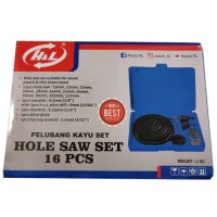 HL Hole Saw Set 16 Pcs Holesaw Kit Pelubang Kayu Box Plastik