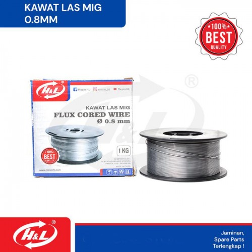 HL Kawat Las Flux Core 0.8mm 1mm Berat 1 Kg Roll MIG