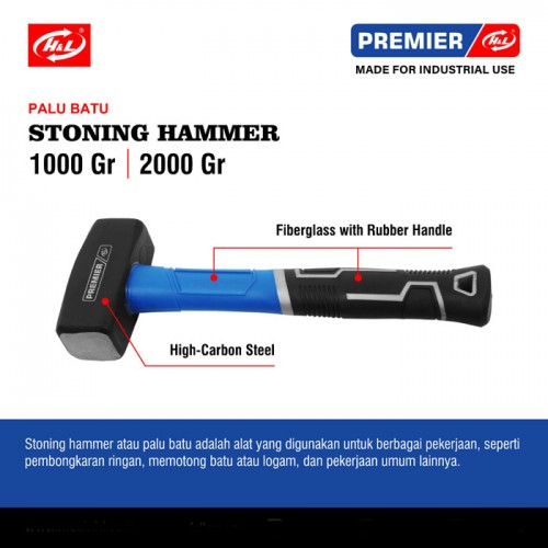 HL Premier Palu Batu Stoning Hammer 1000 Gram 2000 Gram