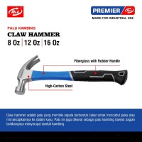 HL Premier Palu Kambing Claw Hammer 8 12 16 oz