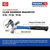 HL Premier Palu Kambing Magnet Claw Hammer Magnetic 8 12 16 oz