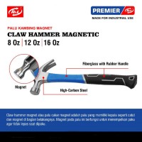 HL Premier Palu Kambing Magnet Claw Hammer Magnetic 8 12 16 oz