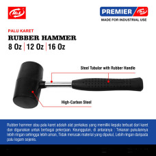 HL Premier Palu Karet Rubber Hammer 8 12 16 oz