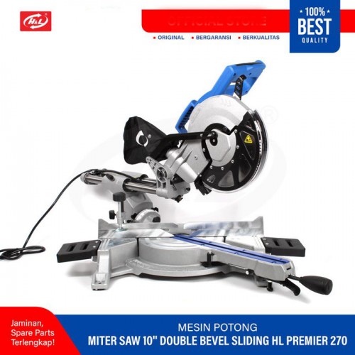 HL Premier 270 Miter Saw Double Bevel Sliding 10 Inch Mesin Potong Aluminium 2100W