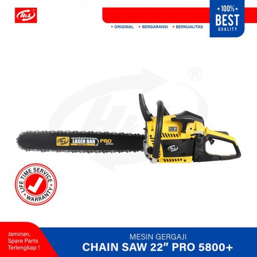 HL Mesin Gergaji Kayu Bar Baja Laser Bensin 2 Tak Chain Saw 22 Inch Pro 5800 Plus