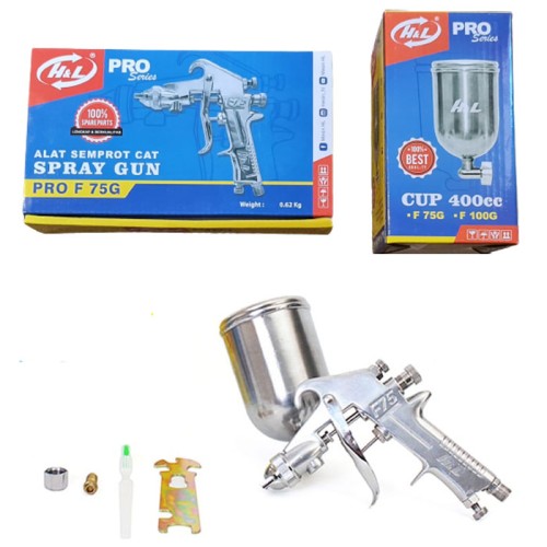 HL Pro F75G Spray Gun Cup Semprotan Cat Tabung Atas 400cc