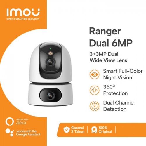 Imou Ranger Dual 6MP Indoor Smart Security Camera 2 Lensa IP Cam CCTV