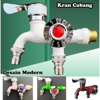 Kran Keran Air Cabang Dua 1/2 Inch Kran Double Kamar Mandi