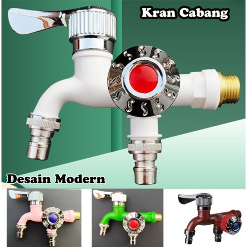 Kran Keran Air Cabang Dua 1/2 Inch Kran Double Kamar Mandi