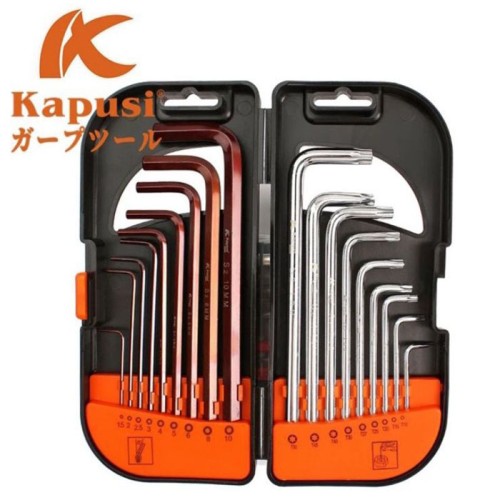 Kapusi Hex Key Set 18 Pcs Kunci L Hexagonal Bintang K-0420