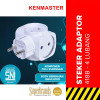 Kenmaster Steker T Arde Adaptor 4 Arah Lubang Soket Socket 418B