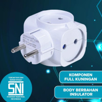 Kenmaster Steker T Arde Adaptor 4 Arah Lubang Soket Socket 418B