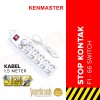 Kenmaster DX604 Stop Kontak - Colokan Listrik 6 Socket - Lubang On Off F166