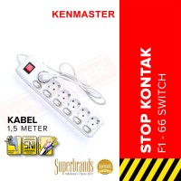 Kenmaster DX604 Stop Kontak - Colokan Listrik 6 Socket - Lubang On Off F166
