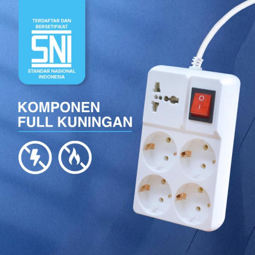Kenmaster F9 Stop Kontak 4 + 1 Lobang Universal
