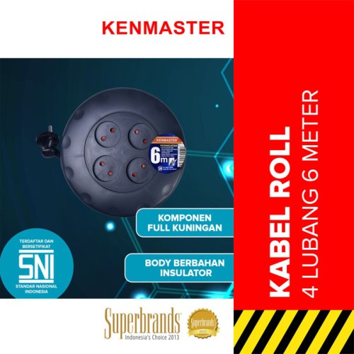 Kenmaster Kabel Roll 6 Meter - Rol 4 Lubang 6M