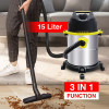 Kenmaster Vacuum Cleaner Wet Dry Blow 15L Full Stainless 15 Liter KM-360