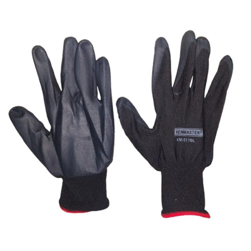 Kenmaster Sarung Tangan Kain Karet Hitam 1 Passang KM-517BL