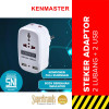 Kenmaster Steker Colokan Listrik 2 USB Plug Adaptor Stop Kontak S0203
