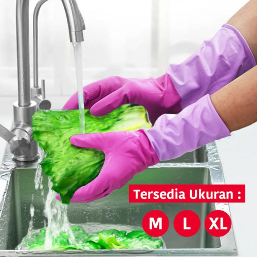 Kenmaster Sarung Tangan Karet Ungu Household Latex Glove Purple