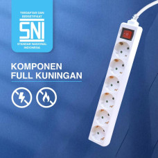 Kenmaster Stop Kontak 6 Lubang F1 Master Switch 6LB 1.5 Meter