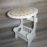 Meja Ngopi Bulat Samping - Small Round Coffee Tea Table