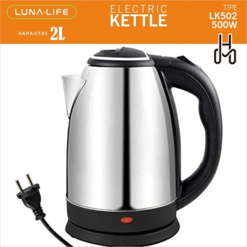 Luna Life Electric Kettle 2 Liter Teko Listrik Stainless Steel LK502