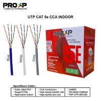 PROXP Cable UTP Cat5e CCA Indoor Kabel LAN Cat 5e 305 Meter