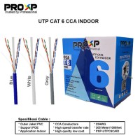 PROXP Cable UTP Cat6 CCA Indoor Kabel LAN Cat 6 305 Meter