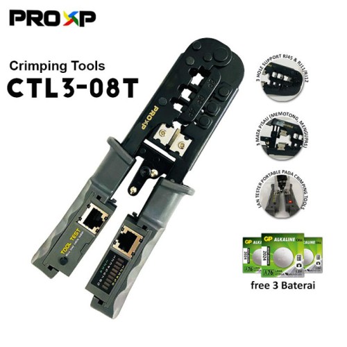 PROXP CTL3-08T Crimping Tools Kabel Cable Tester 8 Pin Stripper