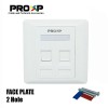 PROXP Face Plate 2 Port Face Panel 2 Hole FP201